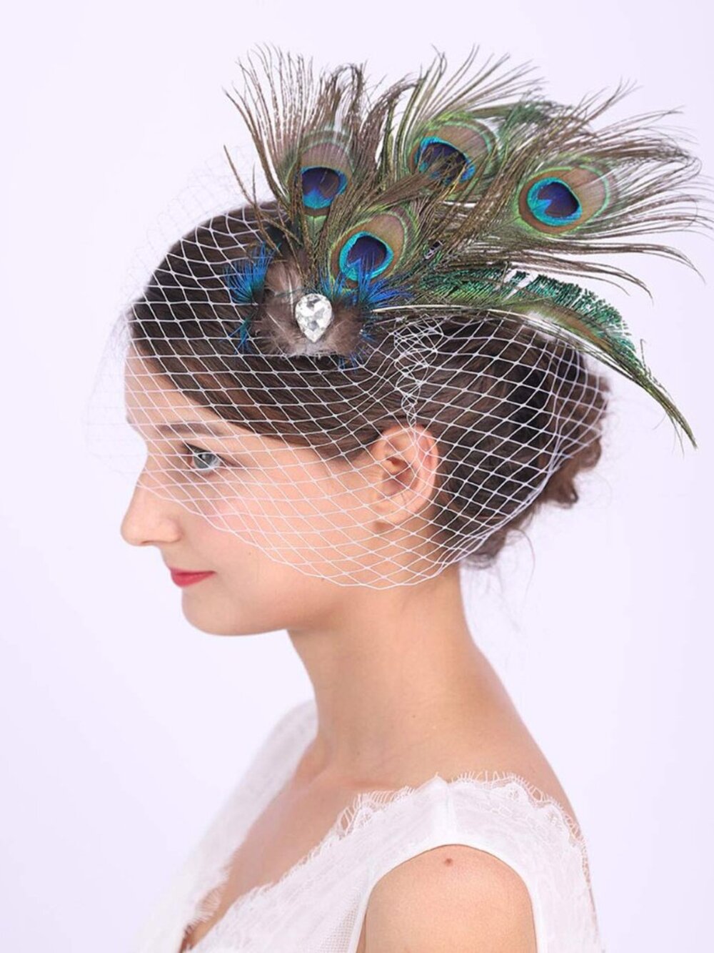 Peacock Feather Fascinator Hair Clip